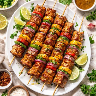 Image of Mustard Glazed Pork Skewers