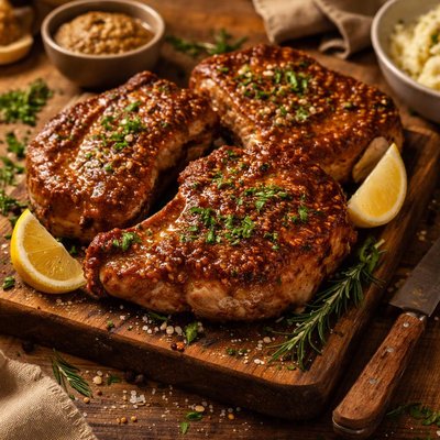 Image of Mustard Plus Glazed Pork Chops