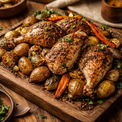 Image of Mustard Roasted Chicken and Vegetables