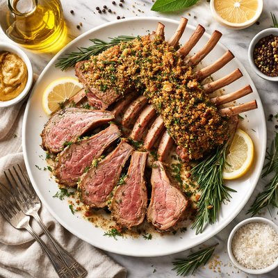 Image of Mustard Rosemary Rack of Lamb