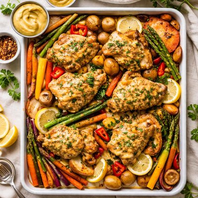 Image of Mustard Sauced Chicken and Vegetables