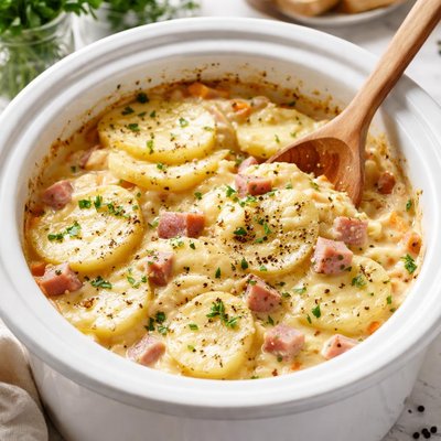 Image of My Favourite Crock Pot Ham and Scalloped Potatoes