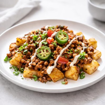 Image of Nacho Style Beef and Potatoes for the Crock Pot