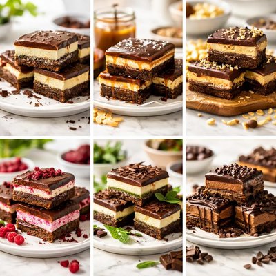Image of Nanaimo Bars with 6 Variations