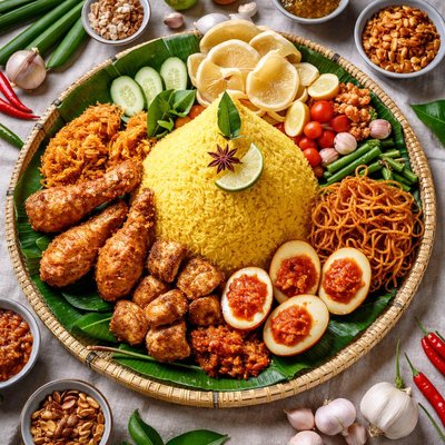 Image of Nasi Kuning Festive Yellow Rice Indonisian Rice with Pandan