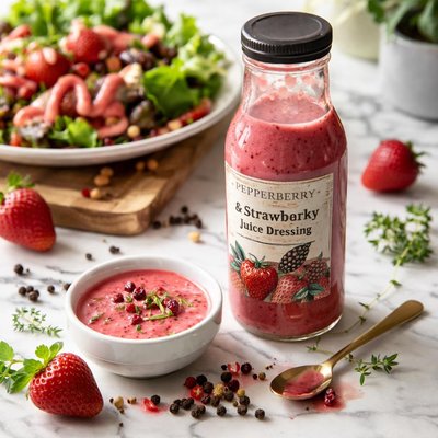 Image of Native Australian Pepperberry and Strawberry Juice Dressing