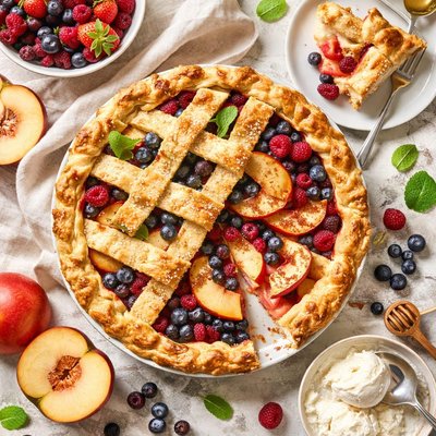 Image of Nectarine and Berry Pie