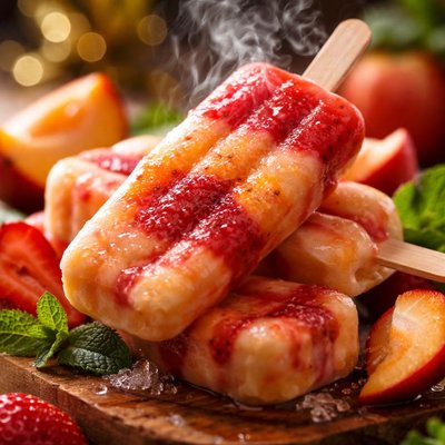 Image of Nectarine and Strawberry Pops