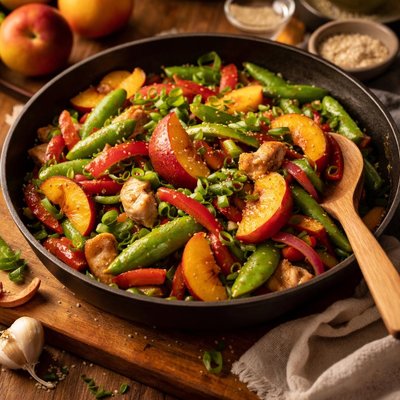 Image of Nectarine Snow Pea Stir Fry
