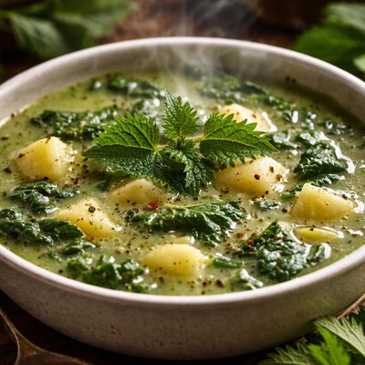 Image of Vegan Nettle and Potato Soup
