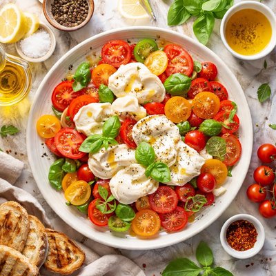 Image of Neutral a B Method Mozzarella with Tomatoes