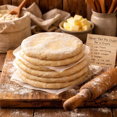 Image of Never Fail Pie Crust for 6 Crusts