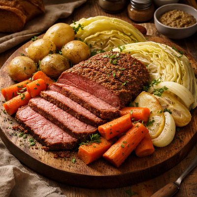 Image of New England Boiled Dinner Corned Beef Cabbage