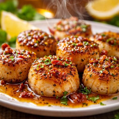 Image of New England Maple Mustard Scallops