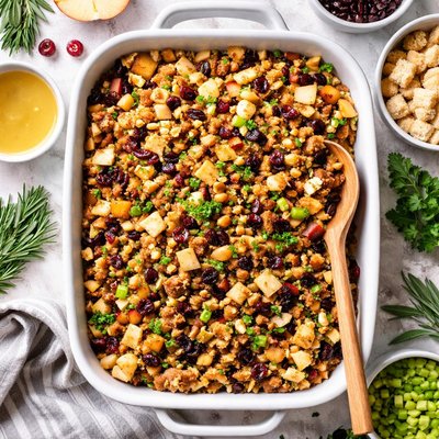 Image of New England Sausage Apple and Dried Cranberry Stuffing