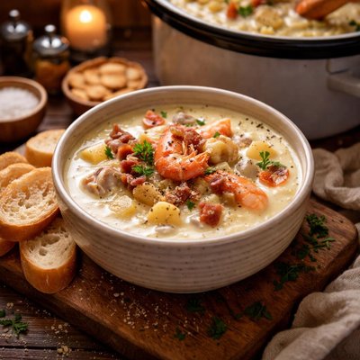 Image of New England Seafood Chowder Slow Cooker