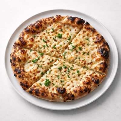 Image of New Haven Style Garlic and Cheese Pizza Bianca