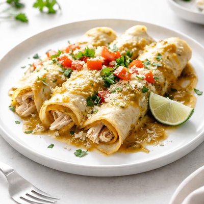 Image of New Mexico Green Chile Chicken Enchiladas Easy