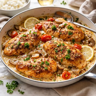 Image of New Orleans Chicken with Creamy Wine Sauce