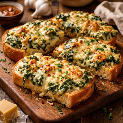 Image of New Orleans Spinach Garlic Bread