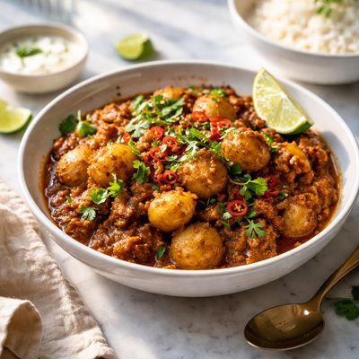 Image of New Potato and Mince Curry