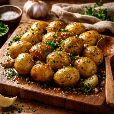 Image of New Potatoes in Garlic Butter