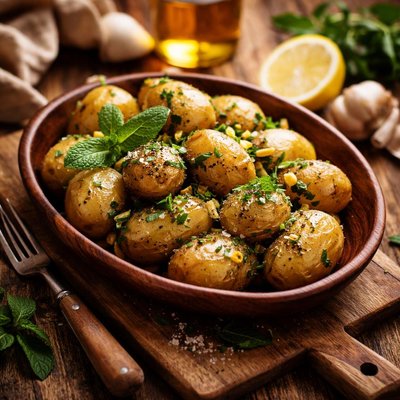 Image of New Potatoes with Mint Garlic