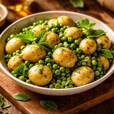 Image of New Potatoes with Peas and Mint