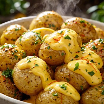 Image of New Potatoes with Saffron Aioli