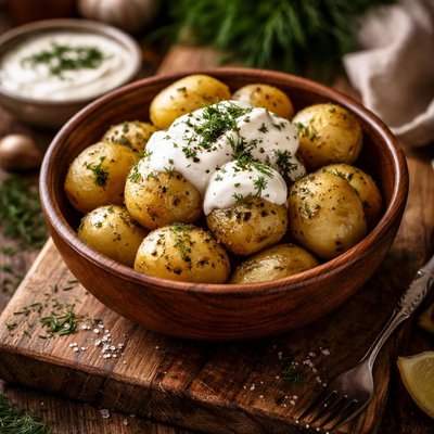 Image of New Potatoes with Sour Cream and Dill