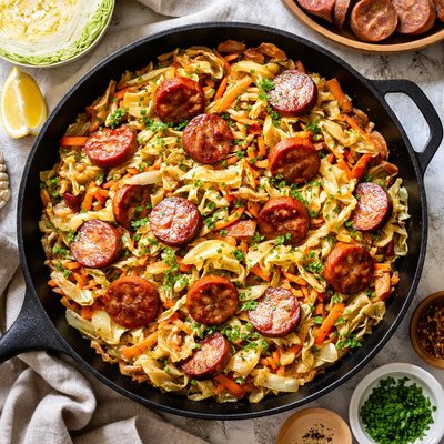 Image of New Years Cabbage and Kielbasa