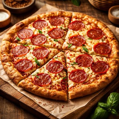 Image of Vegetarian New York Style Pepperoni Pizza