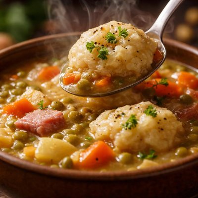 Image of Newfoundland Style Pea Soup with Doughboys Dumplings