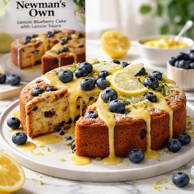 Image of Newmans Very Own Lemon Blueberry Cake with Lemon Sauce