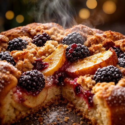 Image of Nigella Lawson Apple and Blackberry Kuchen