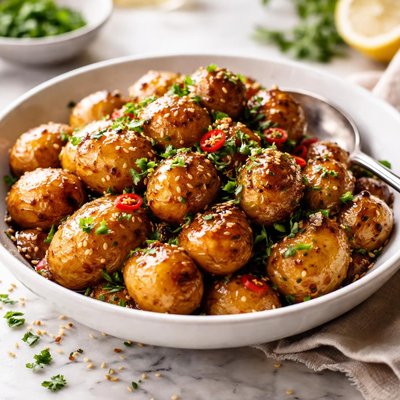 Image of Nigella Lawson Sticky Garlic Potatoes