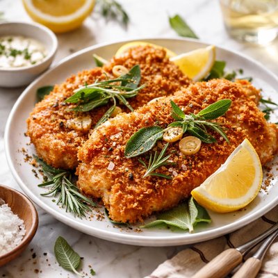 Image of Nitkos Chicken Schnitzel with Sage Rosemary and Garlic
