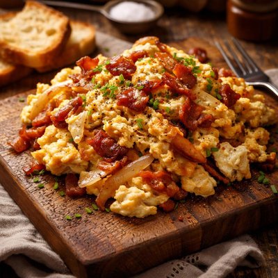 Image of Nitkos Scrambled Eggs with Onion and Bacon