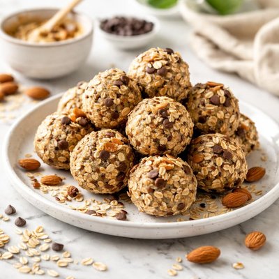 Image of No Bake Almond Oat Energy Bites