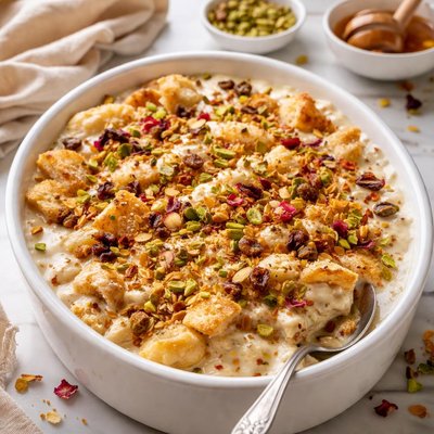 Image of No Bake Arabic Bread Pudding