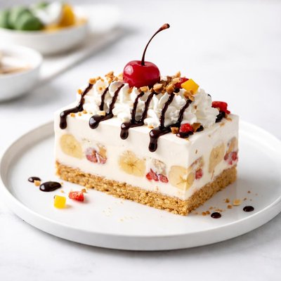 Image of No Bake Banana Split Cake