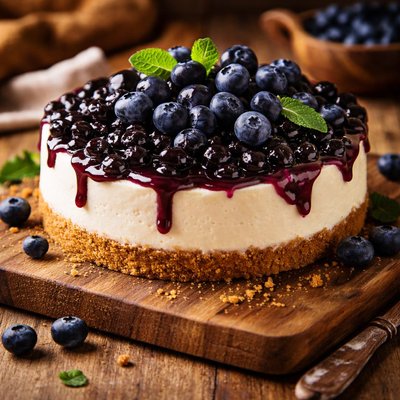 Image of No Bake Blueberry Cheesecake