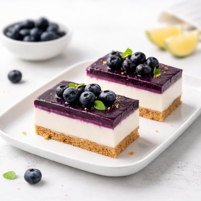 Image of No Bake Blueberry Cheesecake Bars