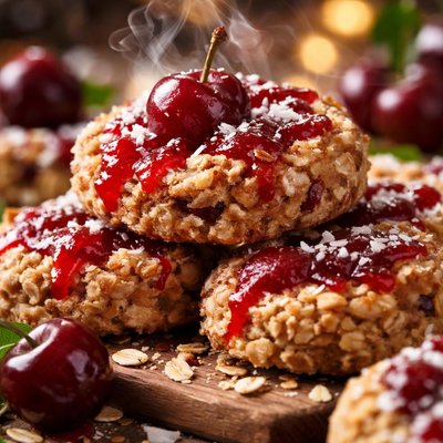 Image of No Bake Cherry Cookies Sugar Free