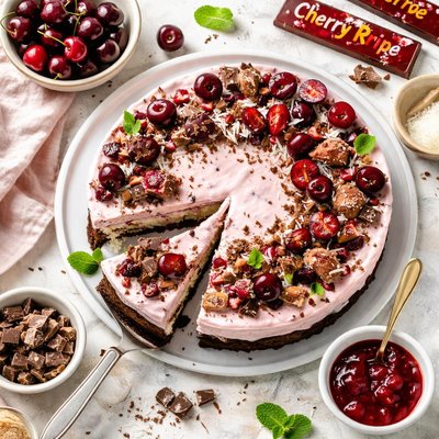 Image of No Bake Cherry Ripe Cheese Cake