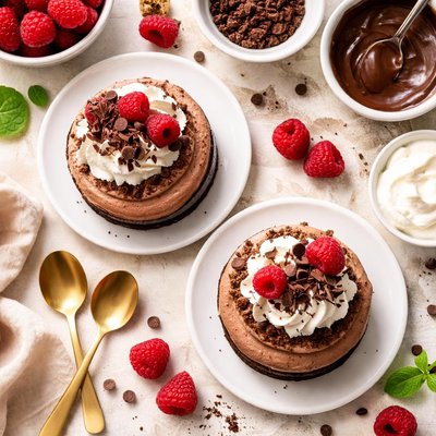 Image of No Bake Chocolate Cheesecakes for Two