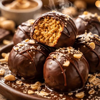 Image of No Bake Chocolate Peanut Butter Balls
