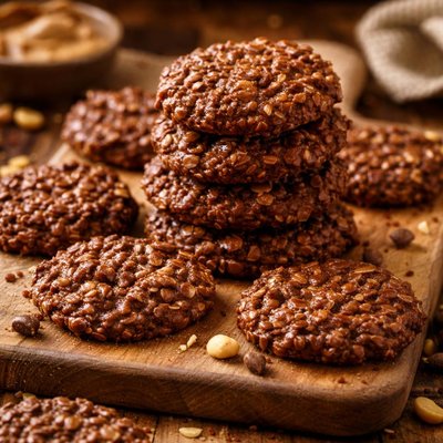 Image of No Bake Chocolate Peanut Butter Cookies