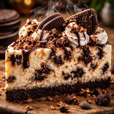 Image of No Bake Cookie Crumble Cheesecake