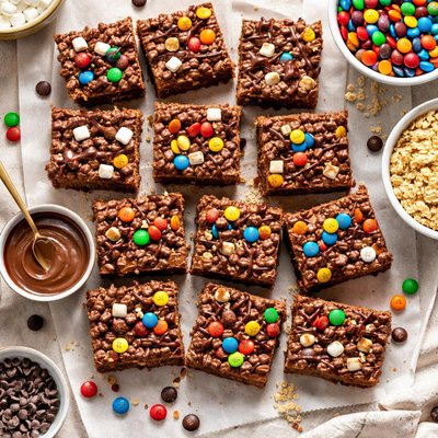Image of No Bake Crispy Chocolatey Cereal Bars